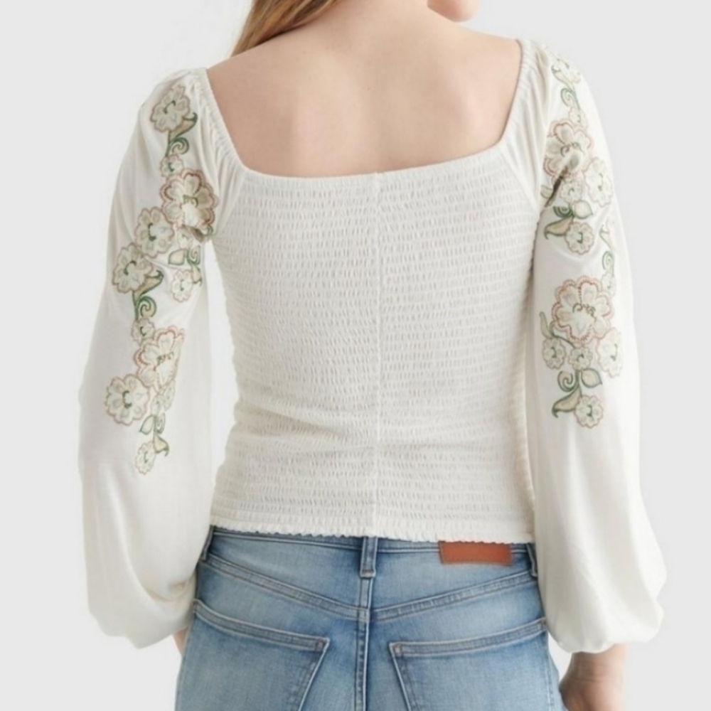 ๐ NWOT Lucky Brand Boho Embroidered Blouse ๐ - Picture 5 of 12